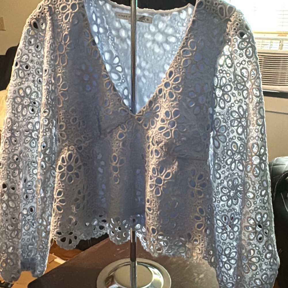 Altar'd State Blue Blouse with Elegant Design
